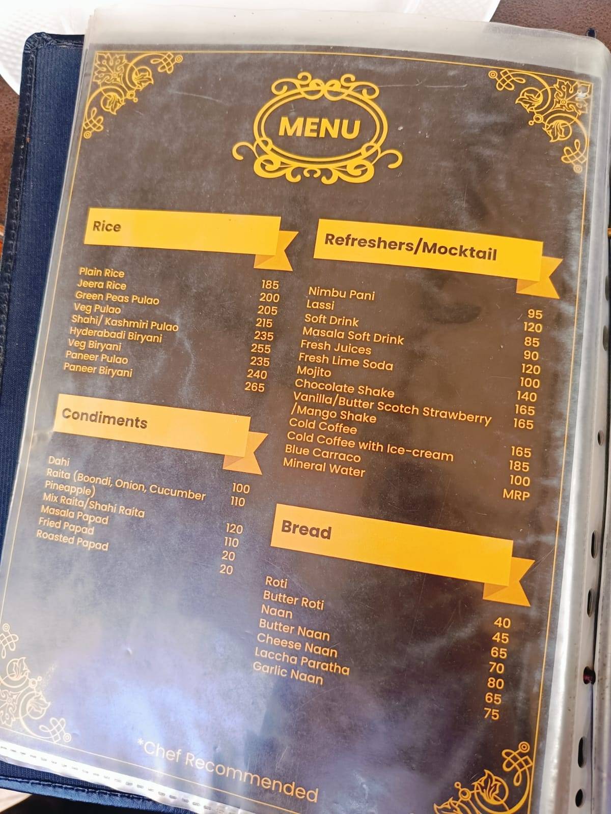 Nanak Dhaba-Veg Restaurant in Ranchi menu