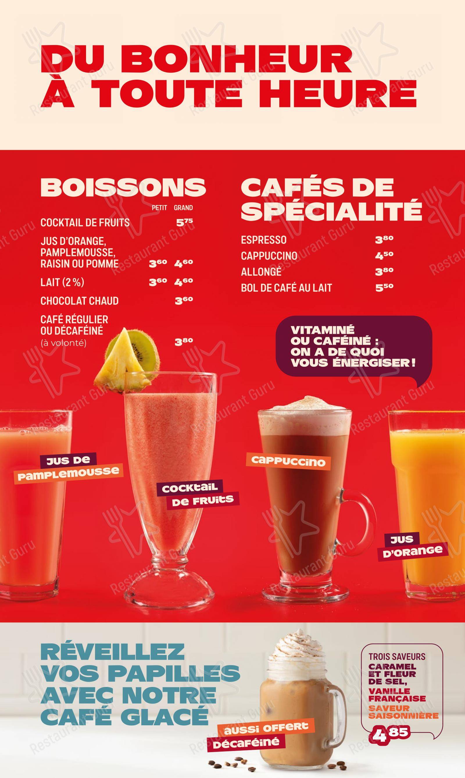 Menu bar pour Restaurant Normandin Rimouski dans Rimouski