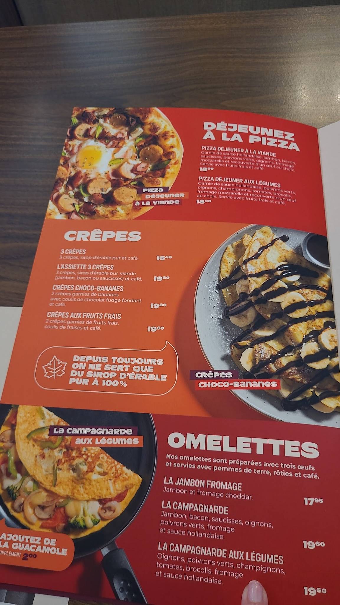 Menu de Restaurant Normandin Rimouski