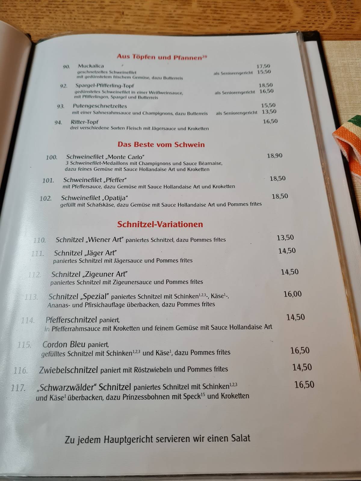 Speisekarte Von Restaurant Opatija Herten