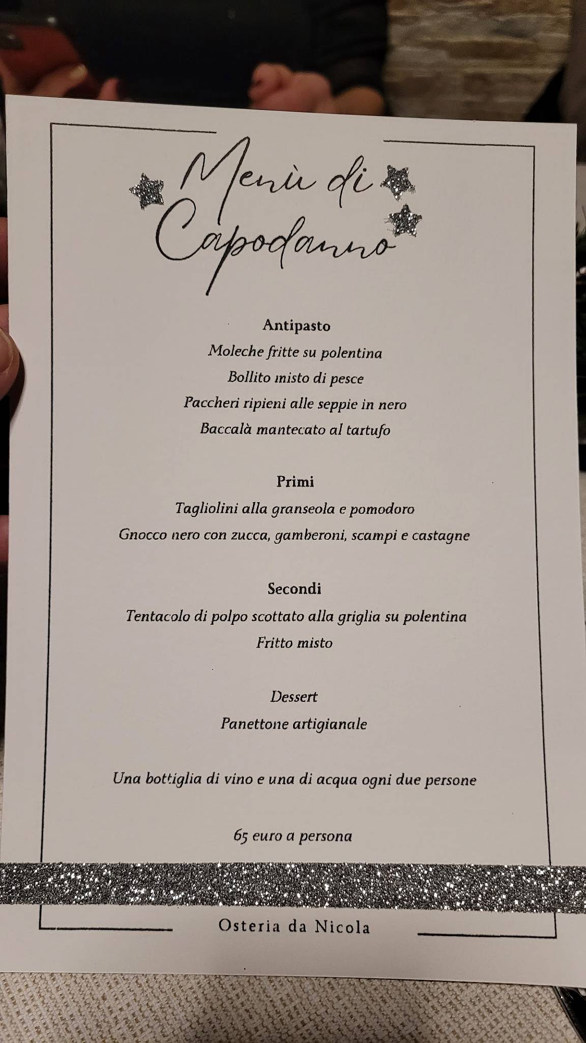 Menu di Osteria da Nicola 