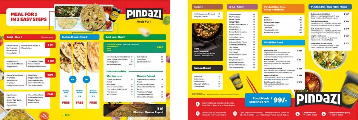 PINDAZI menu