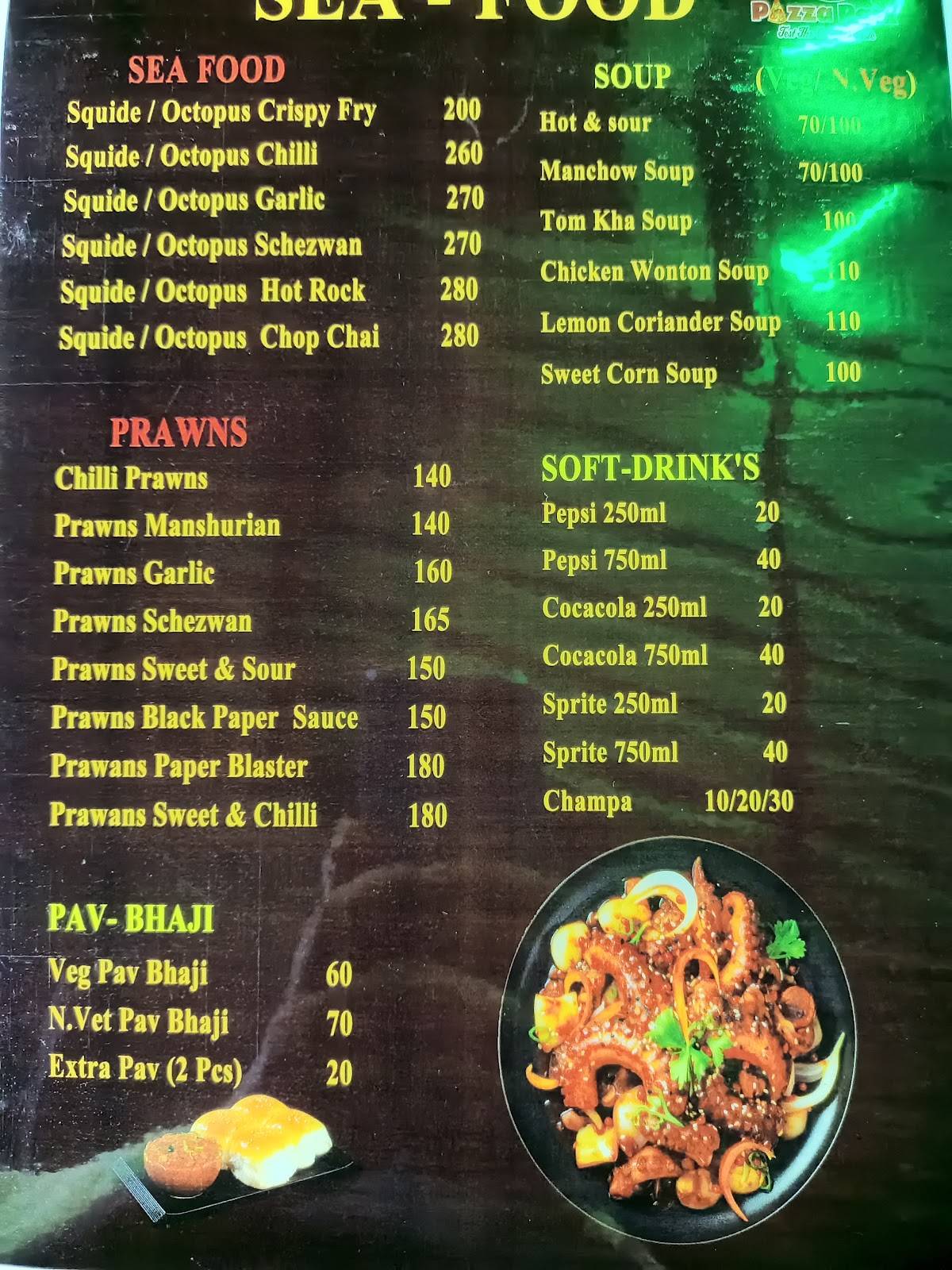 PIZZA PARK menu