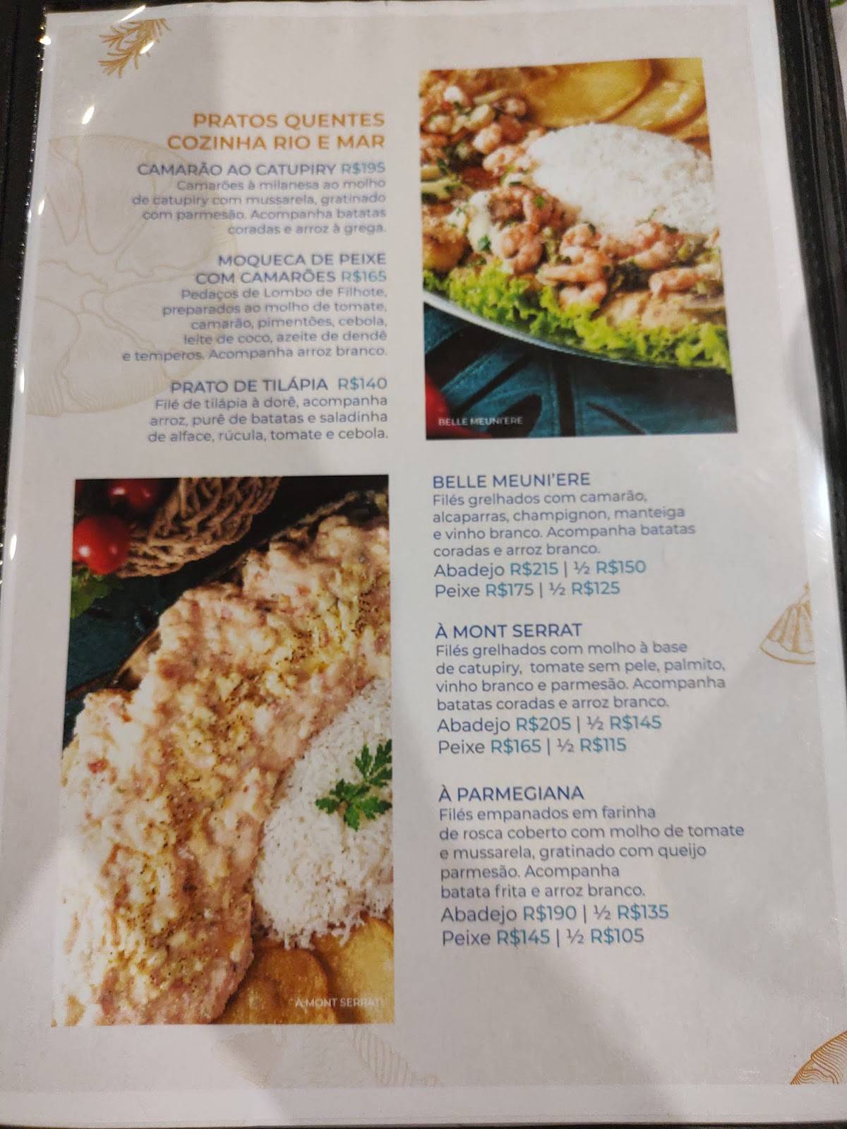 Porto da Praia - Restaurante cardápio