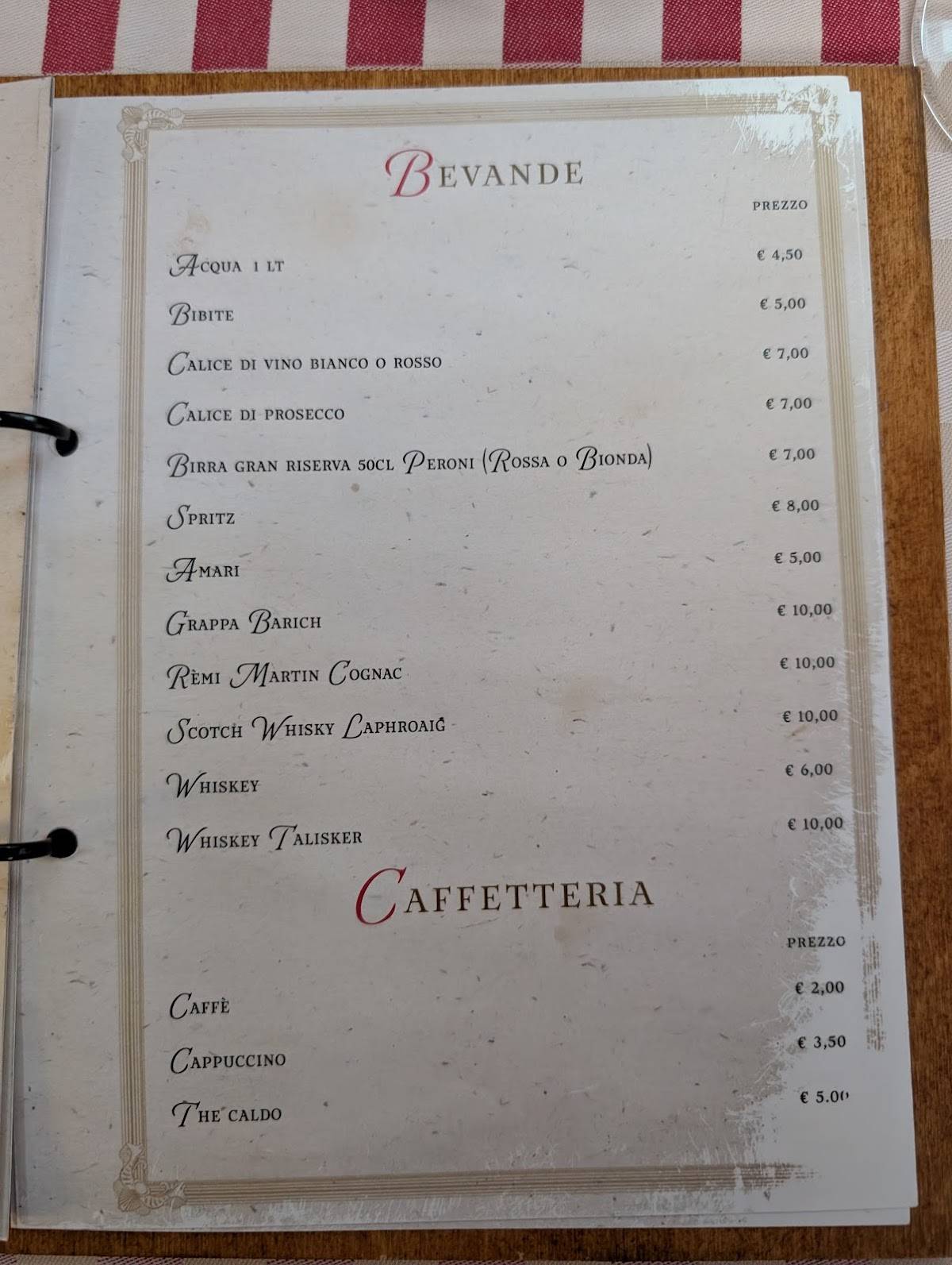 Menu di #PiazzaRomaComo APERTO 