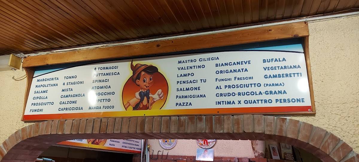 Menu di Pinocchio Pizzeria 