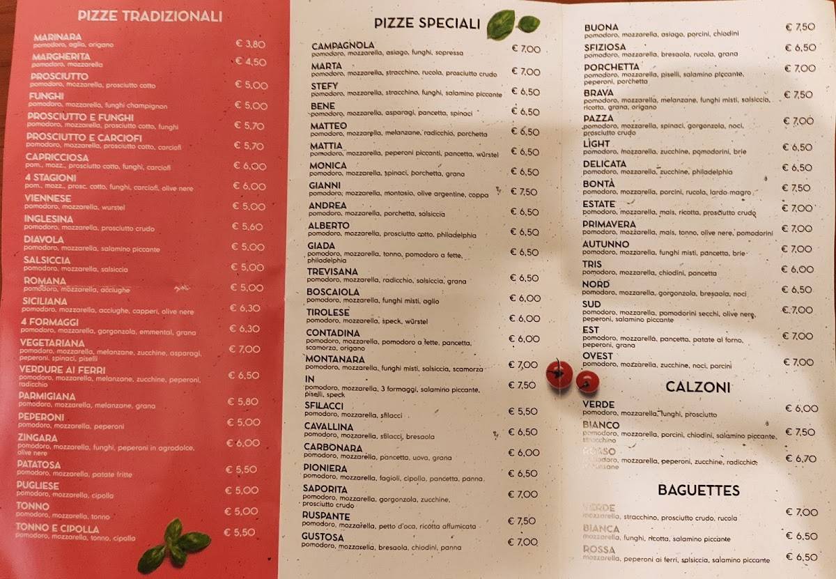 Menu di Pizza Da Andrea 