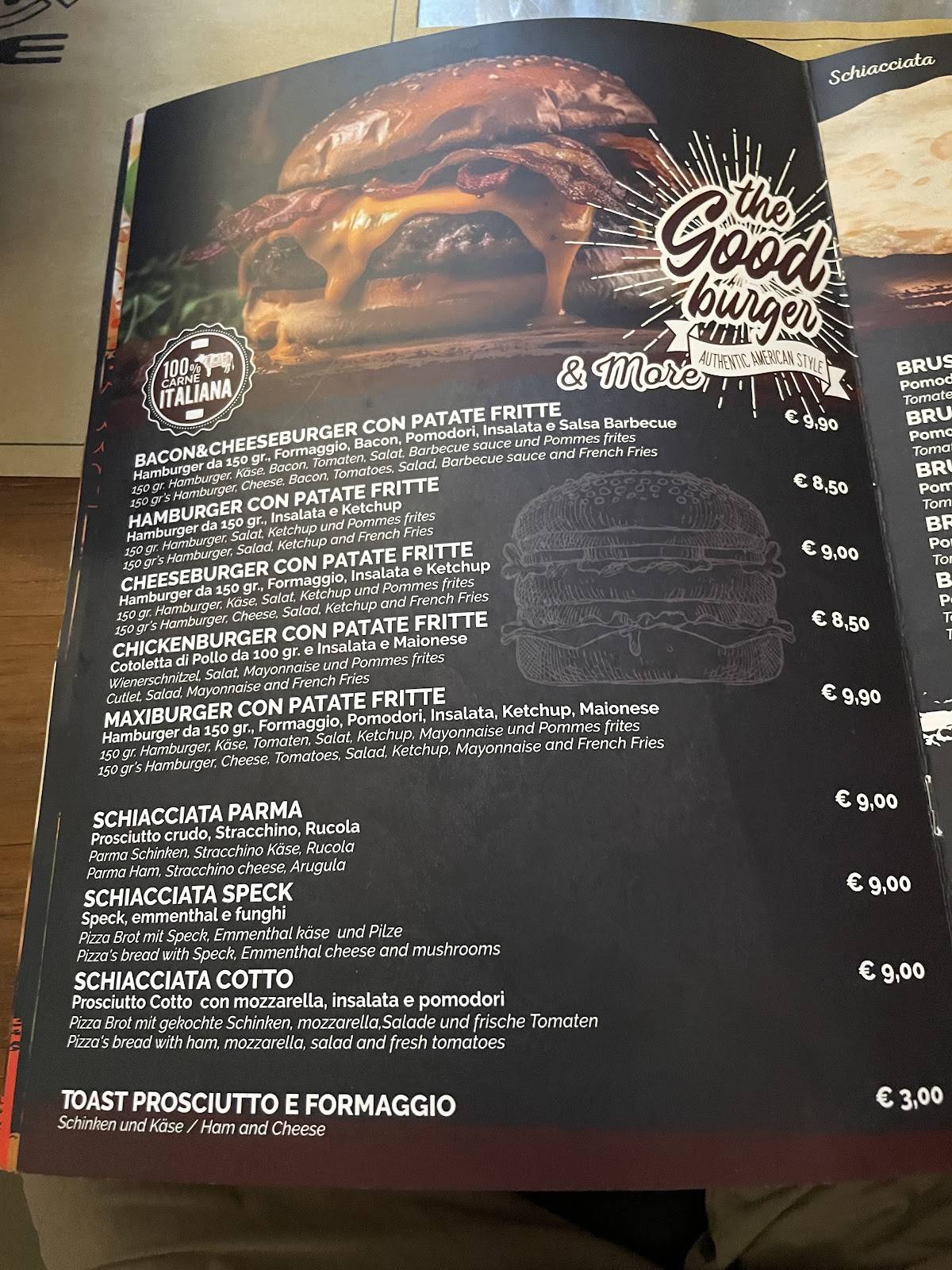 Menu di Pizza Planet di Enjoy Cola' 