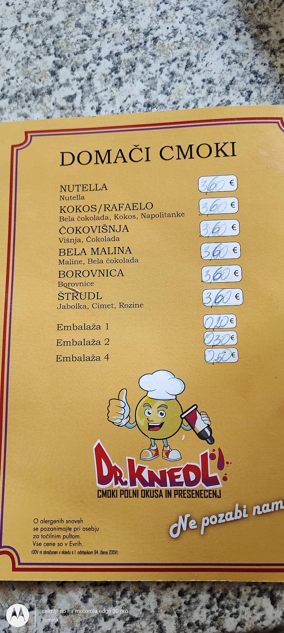 Menu di PizzaBurger Kjuder 