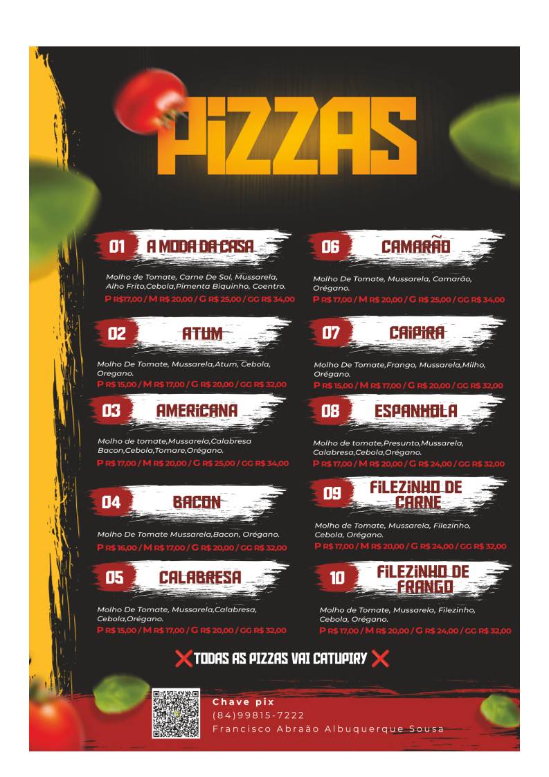 Pizzaria Albuquerque cardápio