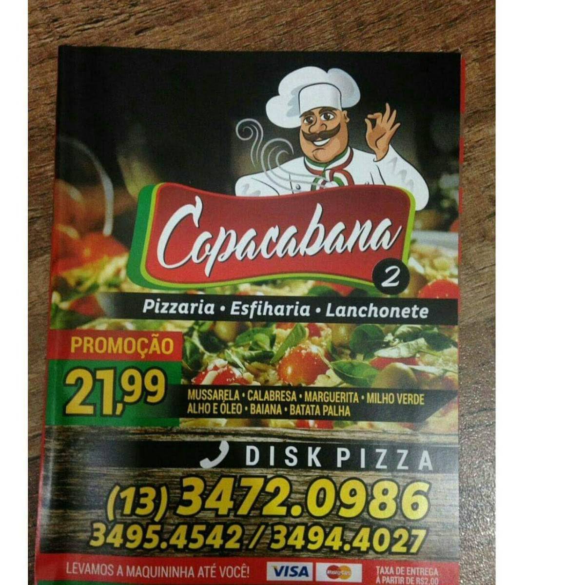 Pizzaria Copacabana cardápio