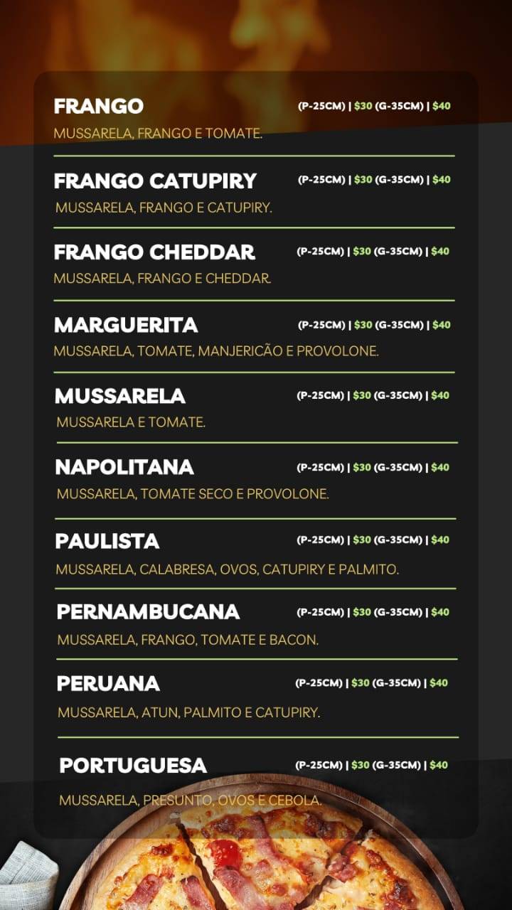 Pizzaria Fulô de Mandacaru cardápio