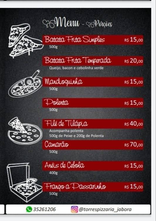 Pizzaria Torres Jaborá cardápio