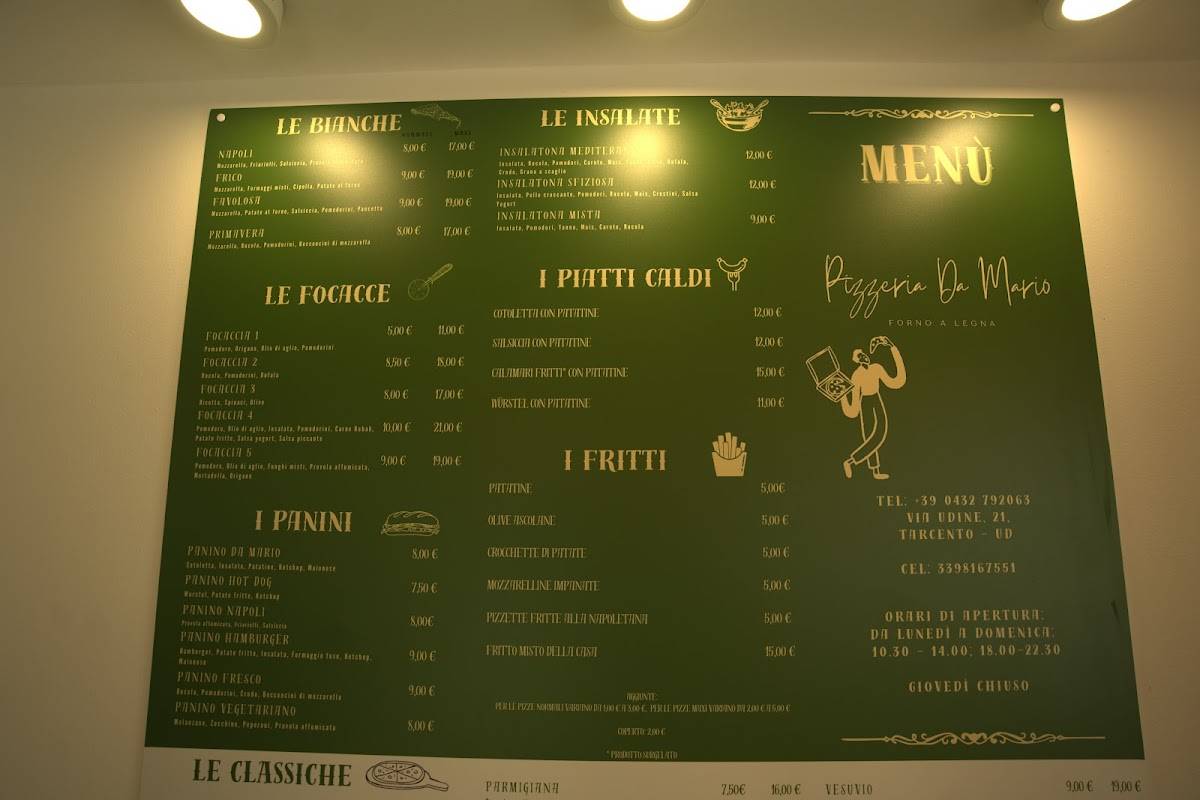 Menu di Pizzeria Da Mario Di Favata Rosario Gioacchino 