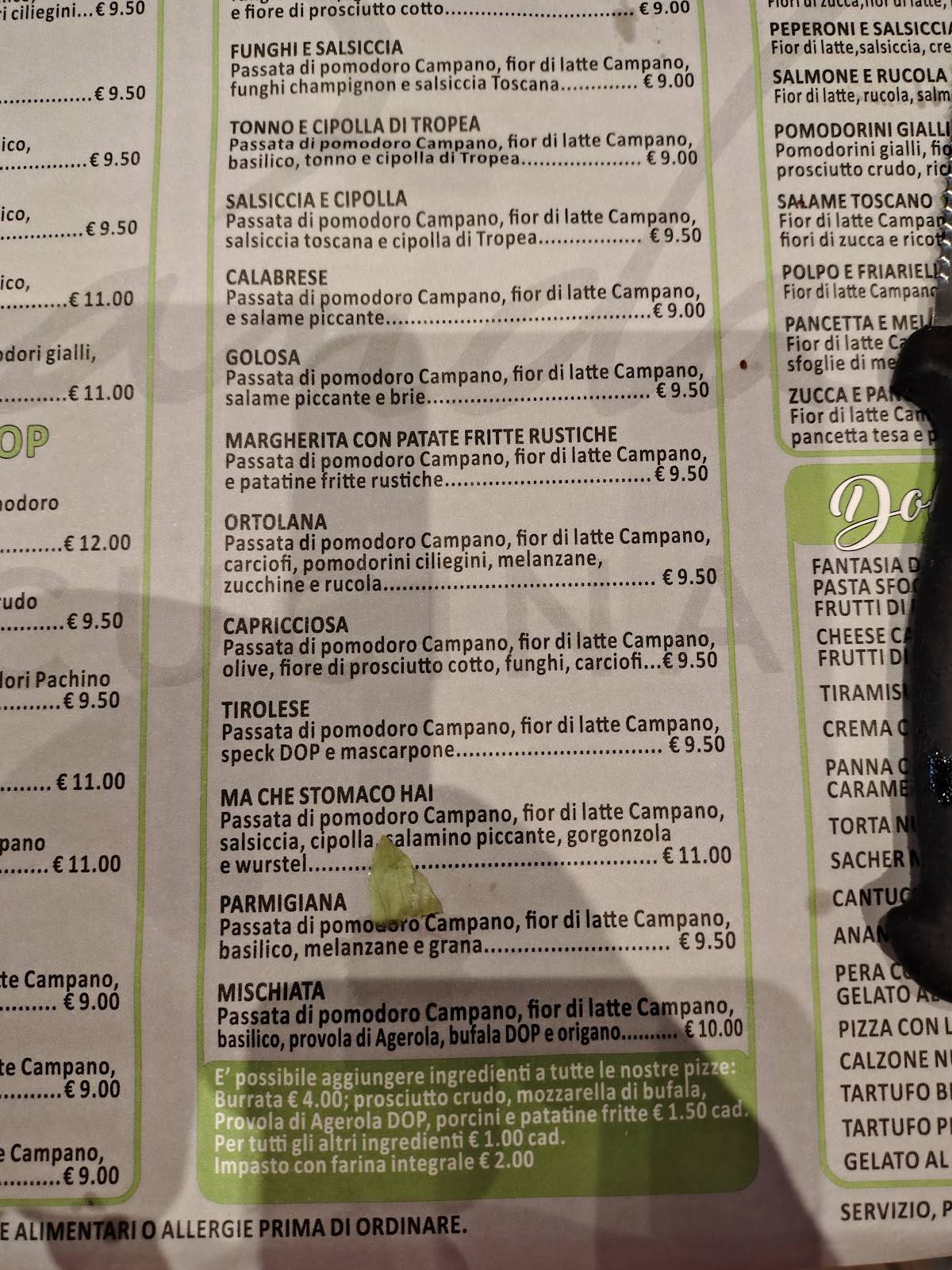 Menu di Pizzeria La Veranda Siena 