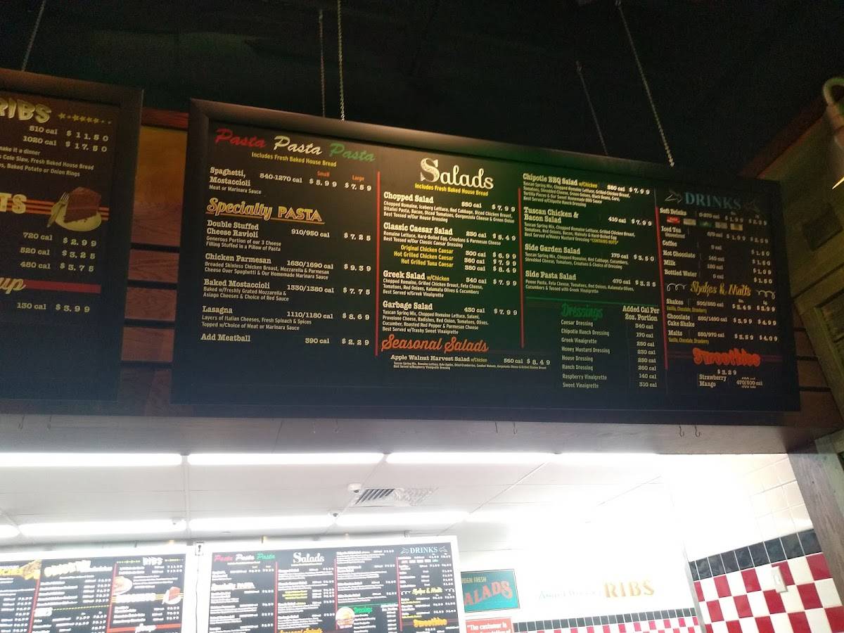 Menu at Portillo's Mishawaka restaurant, Mishawaka