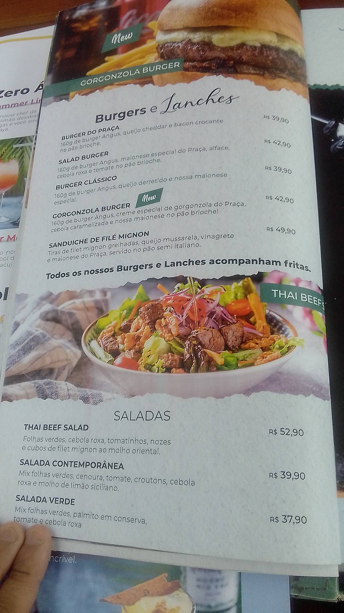 Praça Santa Paula cardápio