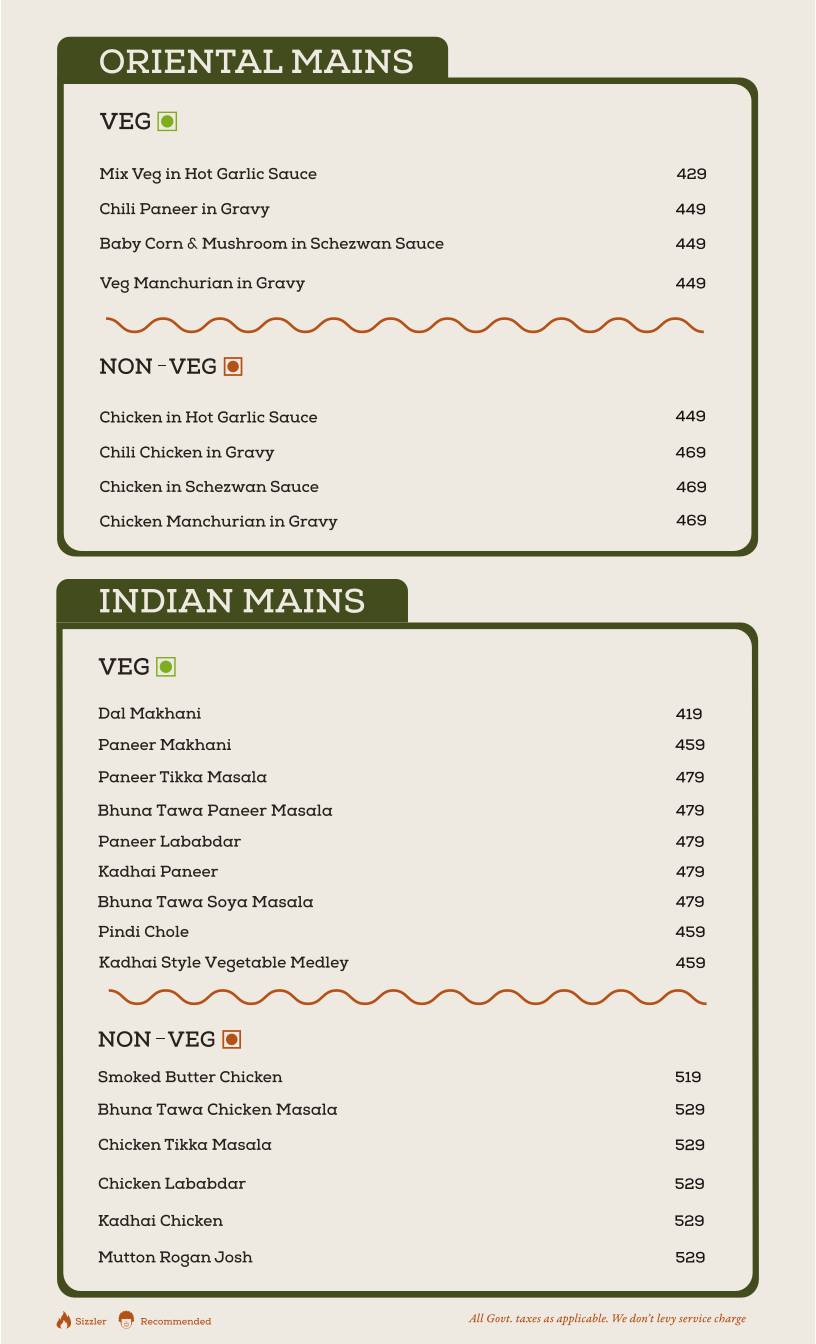 QD Restaurant menu