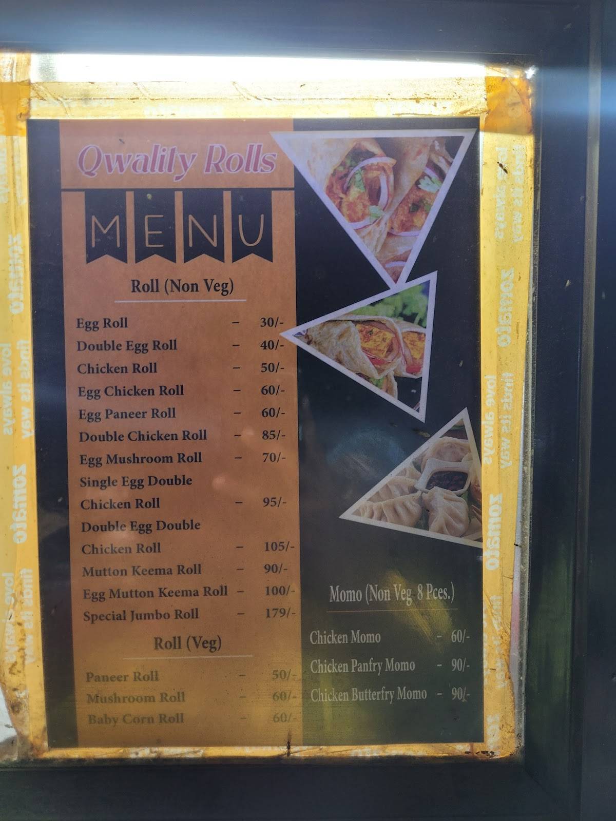 QWALITY ROLLS menu