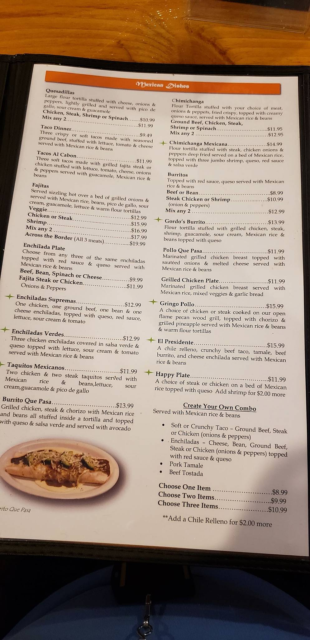 Menu at Que Pasa restaurant, Saint Francisville, US61