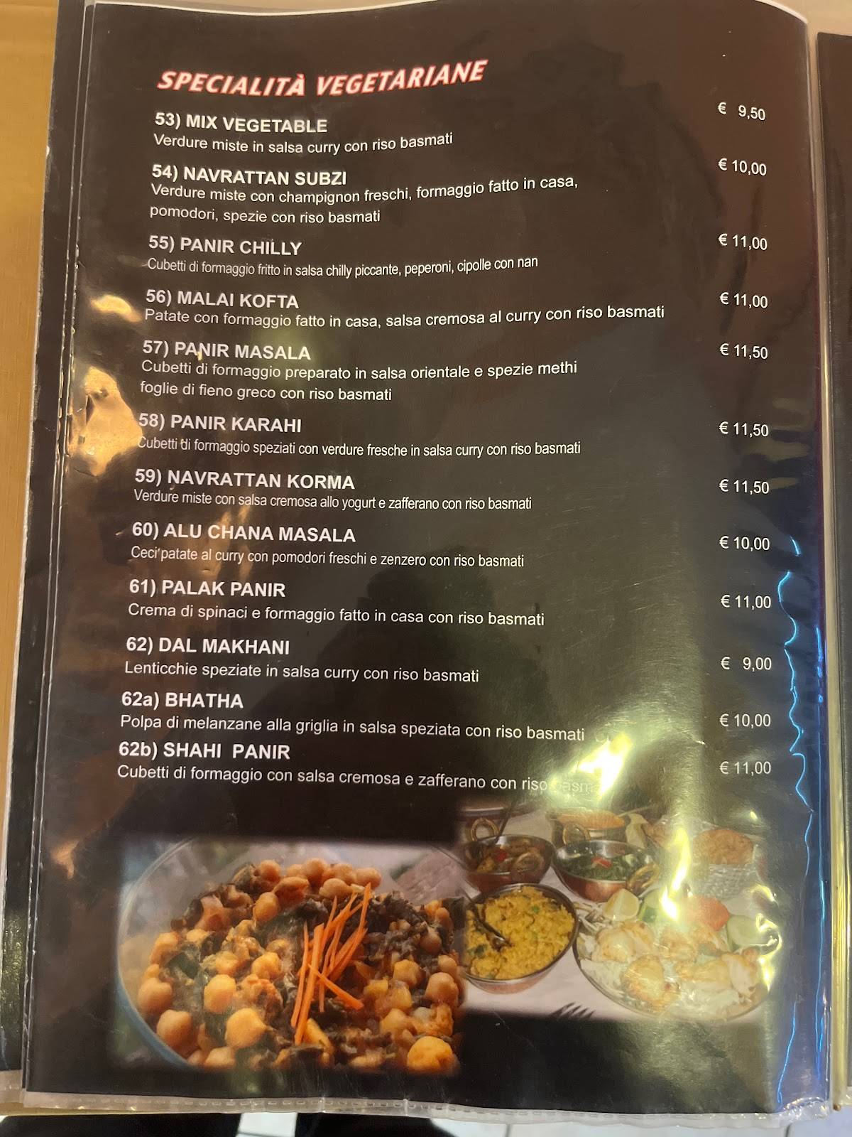 Menu di Ristorante Indiano 