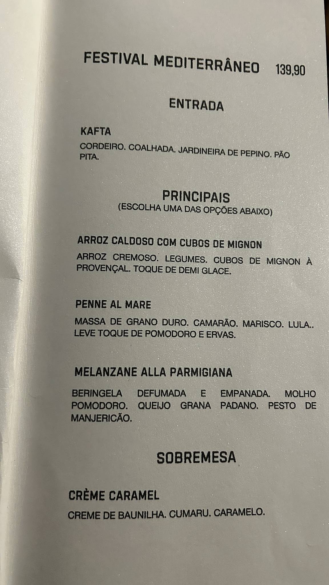 Restaurante Marcondes Cozinha Autoral cardápio