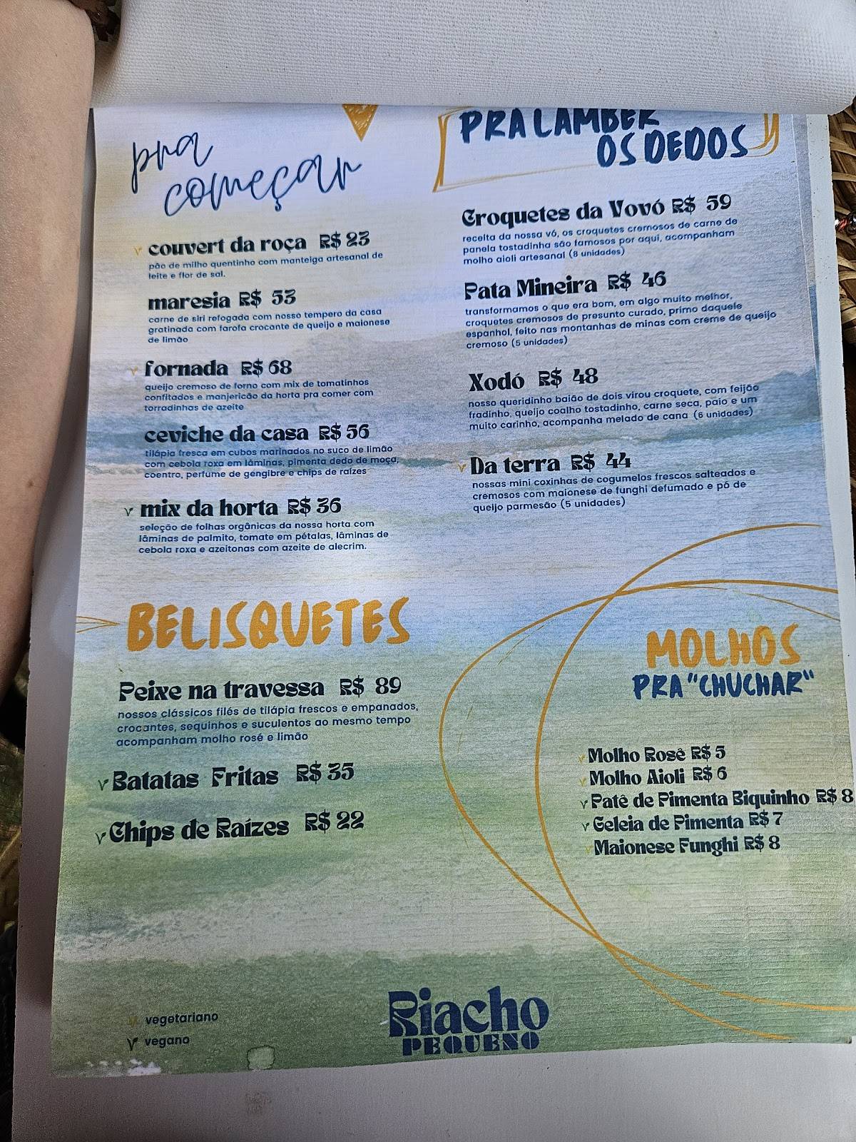 Restaurante Riacho Pequeno cardápio