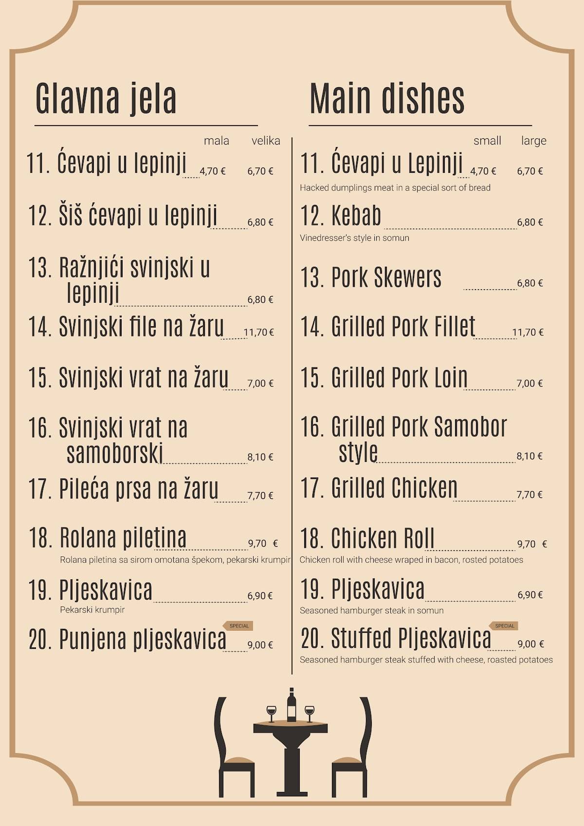 Menu di Restoran i catering Ben-Mar 
