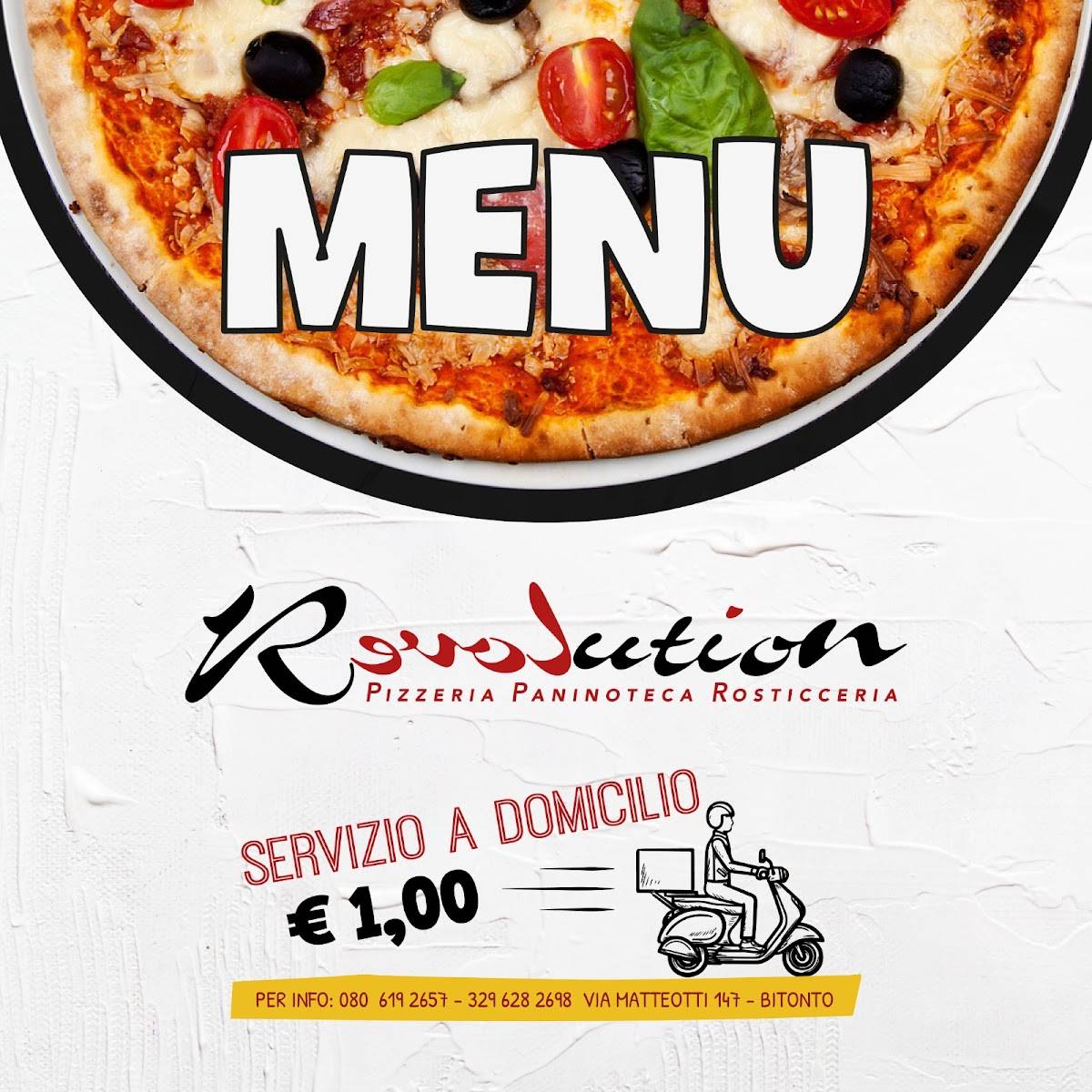 Menu di Revolution Pizzeria 