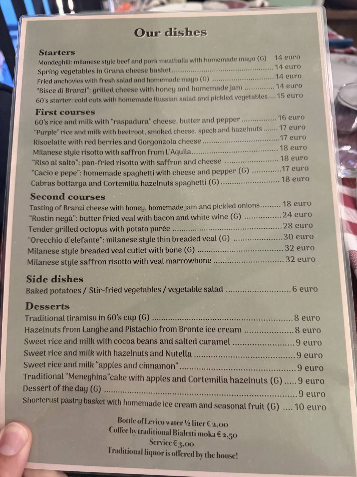 Menu di Risoelatte Duomo 