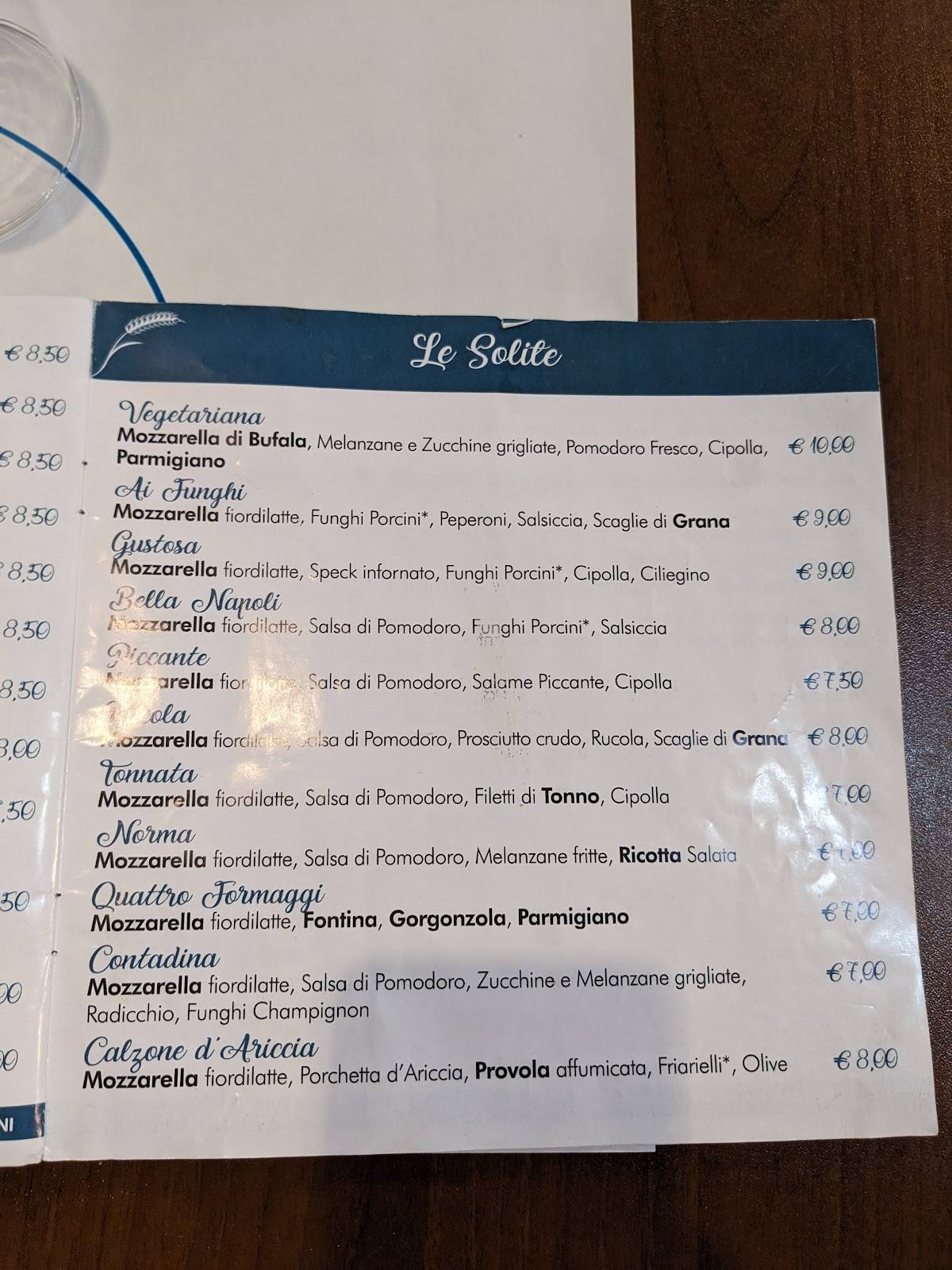 Menu di Risto pizzeria Grano 