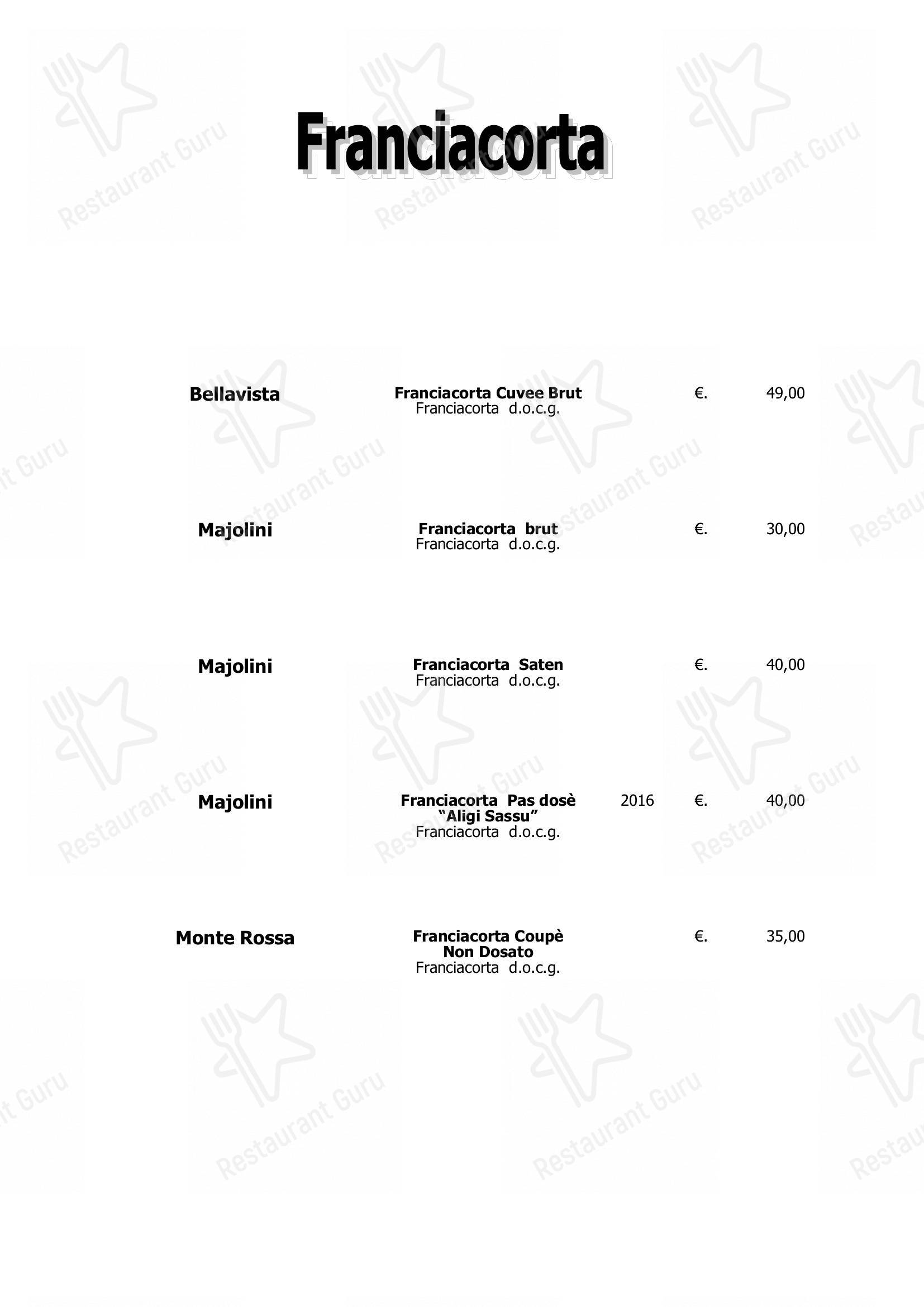 Menu di Ristorante Al Castello - Основное меню