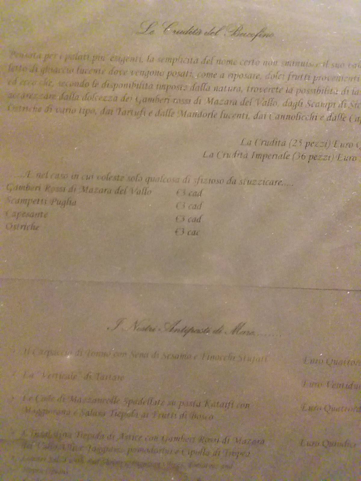 Menu di Ristorante Beccofino 