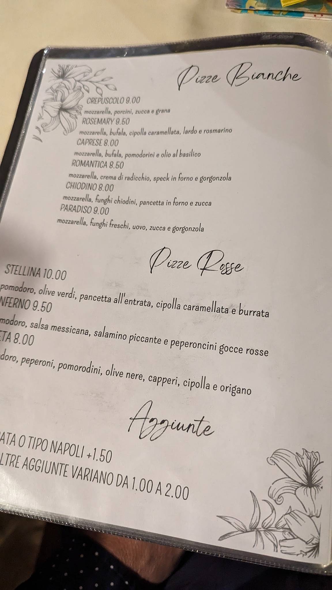 Menu di Corte Scanarola 