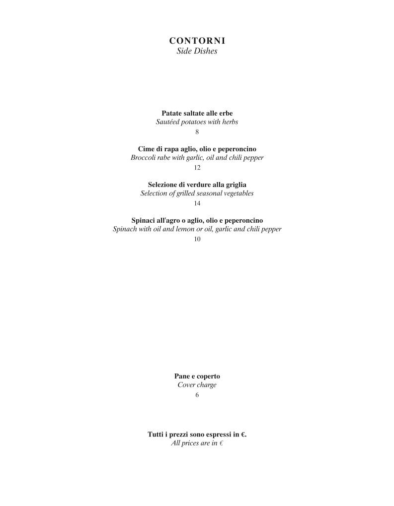 Menu di Da Giacomo 