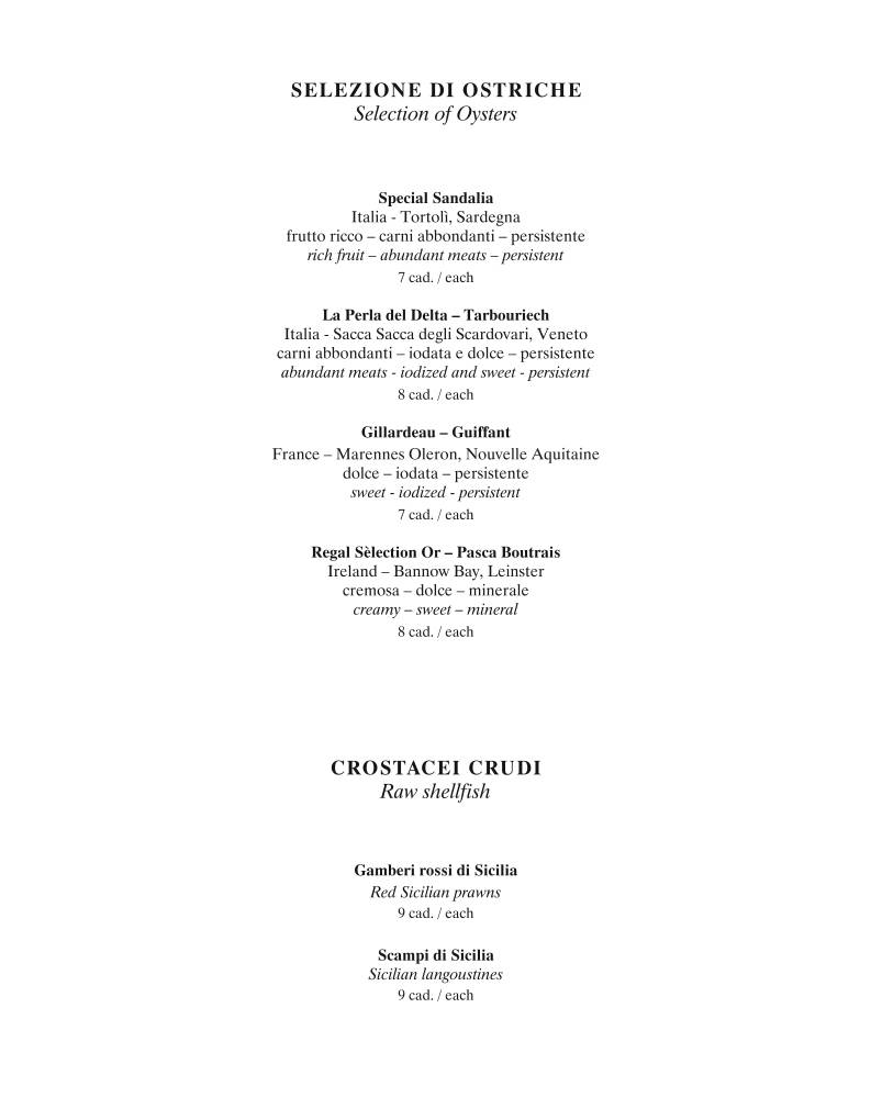 Menu di Da Giacomo 