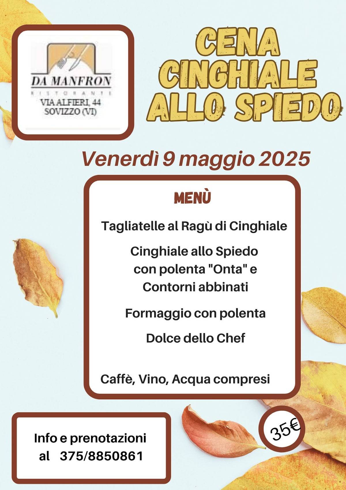 Menu di Ristorante da Manfron 