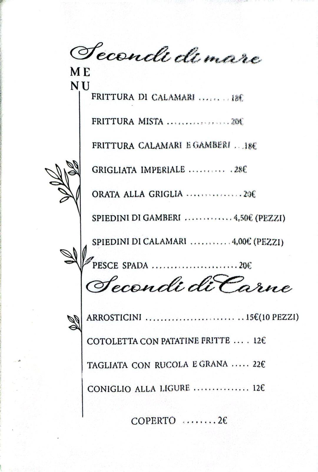 Menu di Ristorante Il Grillo Parlante 