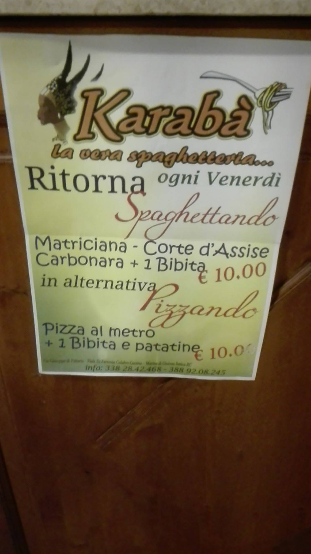 Menu di Karabà S.N.C 