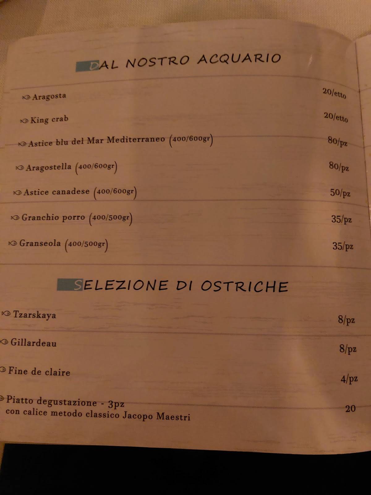 Menu di Ristorante Maresca 