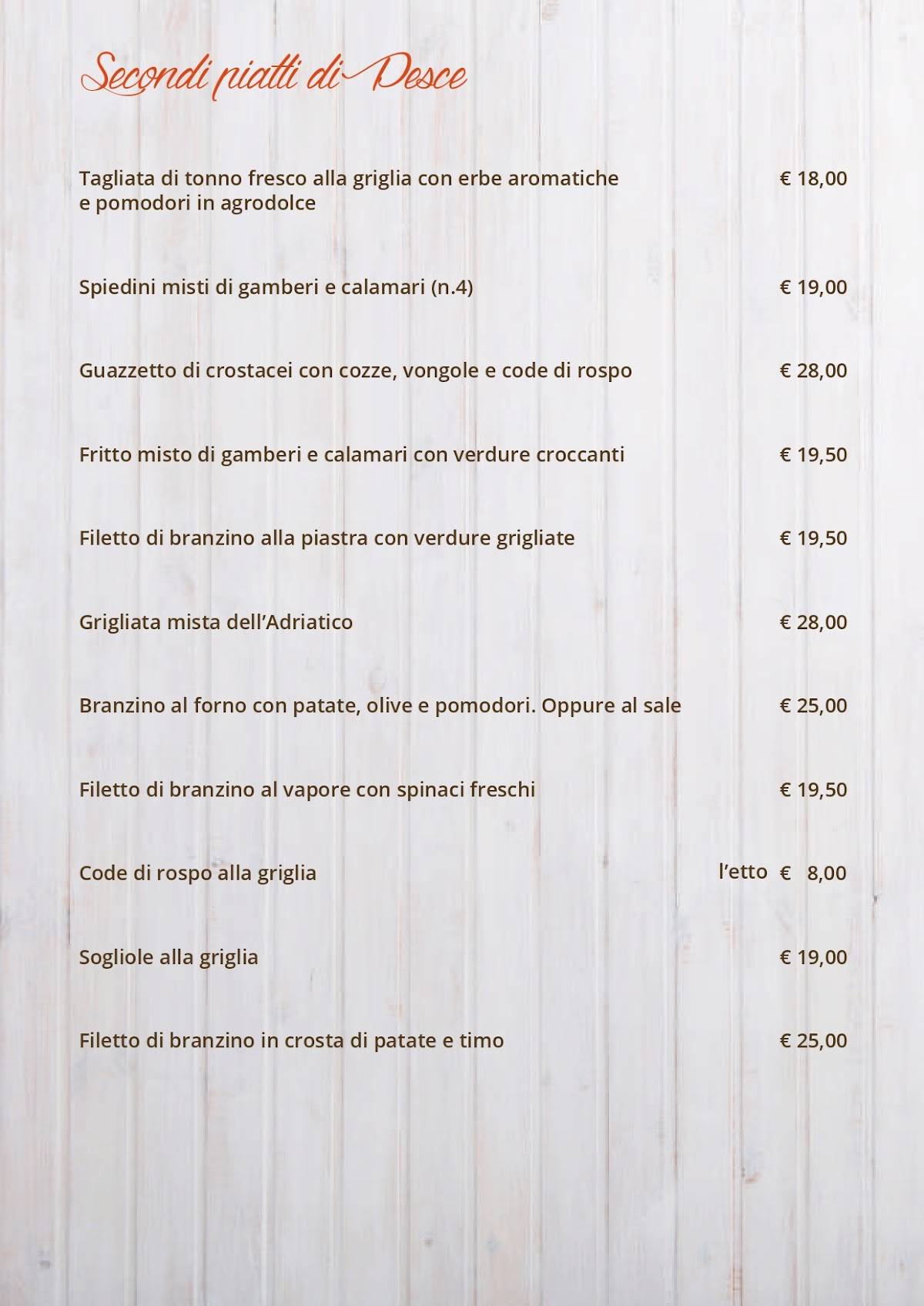 Menu di Ristorante La Conchiglia 