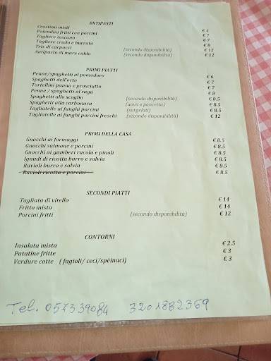 Menu di Ristorante Pizzeria La Via dell'Orto 