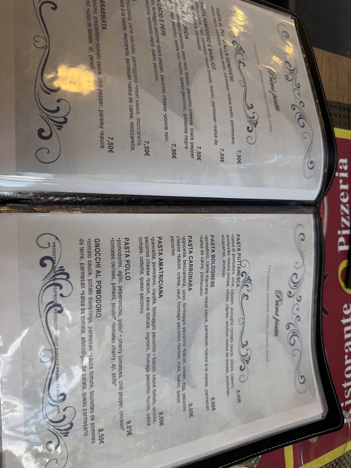 Menu di Ristorante Pizzeria Sofia 