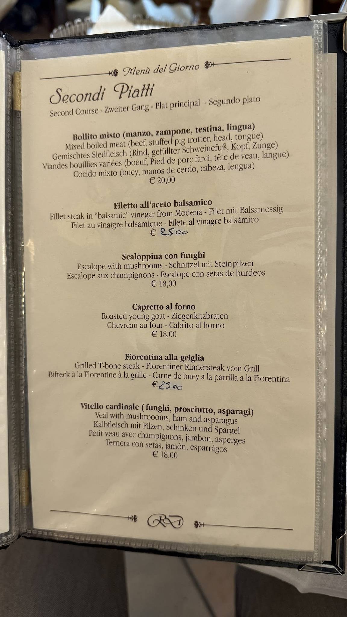 Menu de Ristorante da Danilo