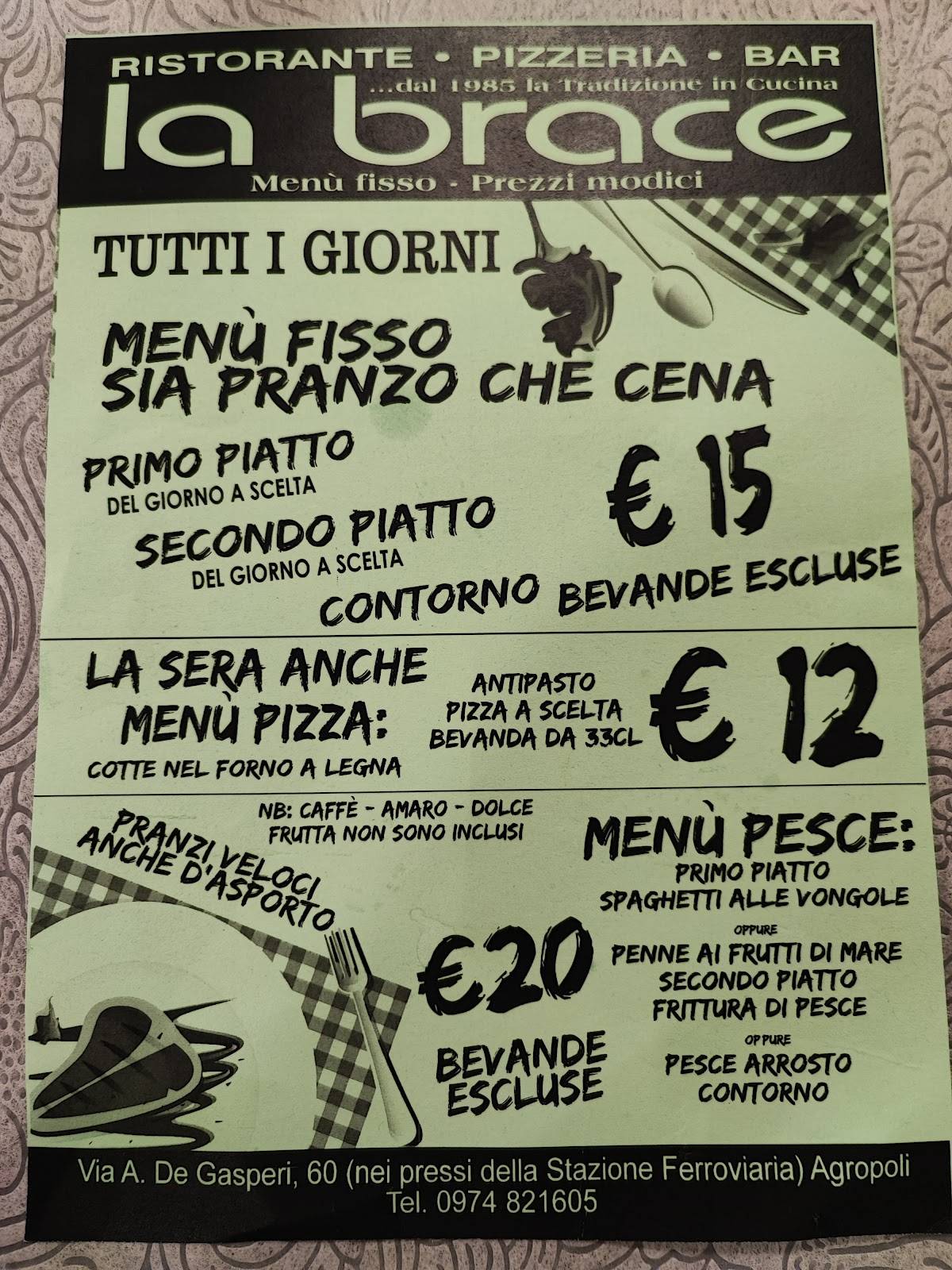 Menu di Ristorante la Brace Srl 