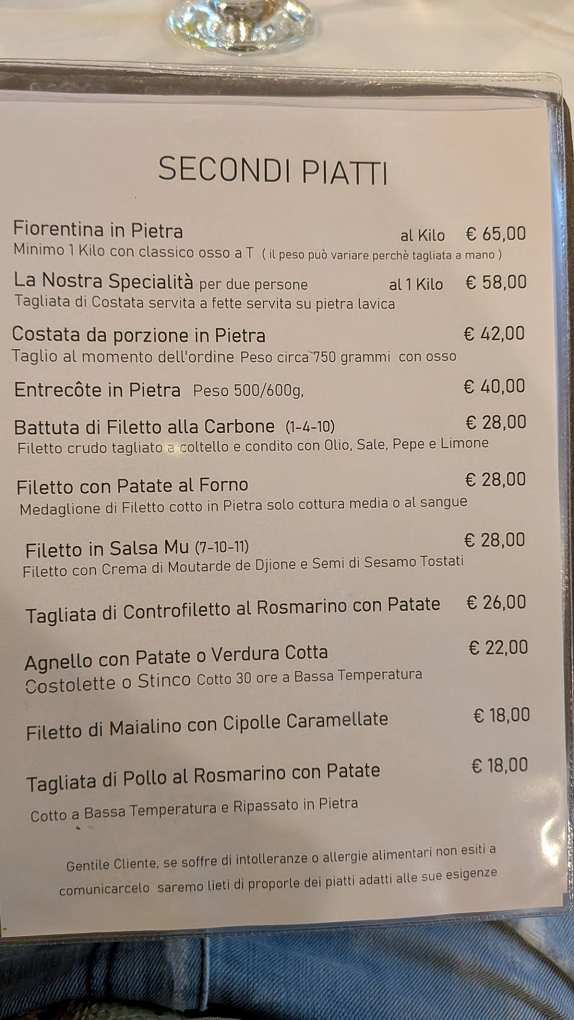 Menu di Ristorantino Carbone 