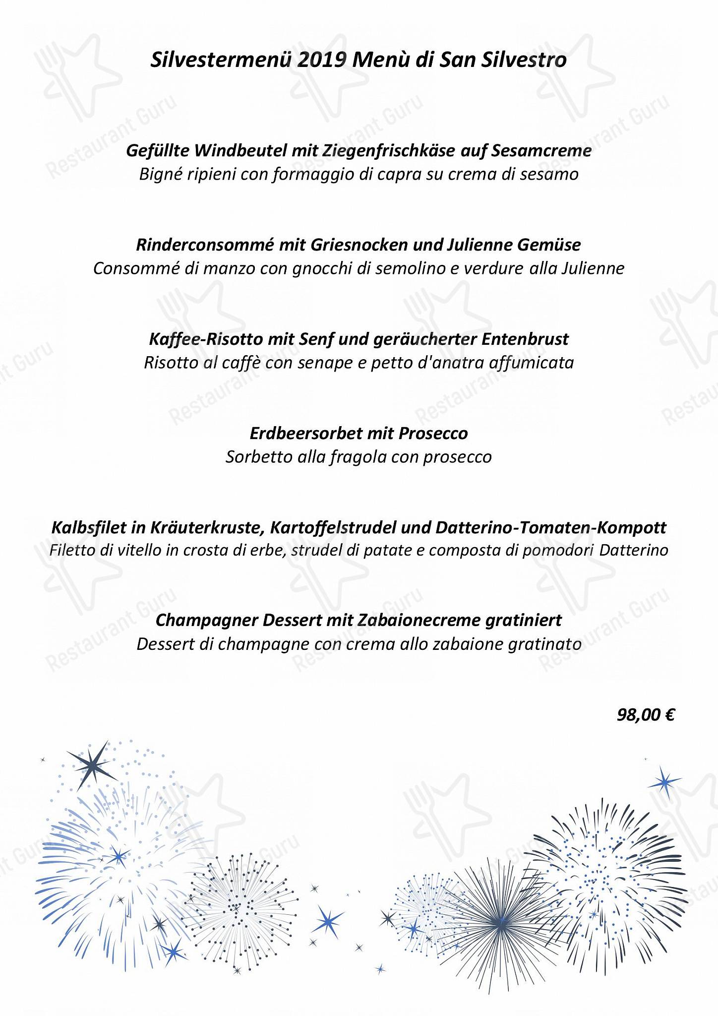 Cafe menu per Rössl bianco