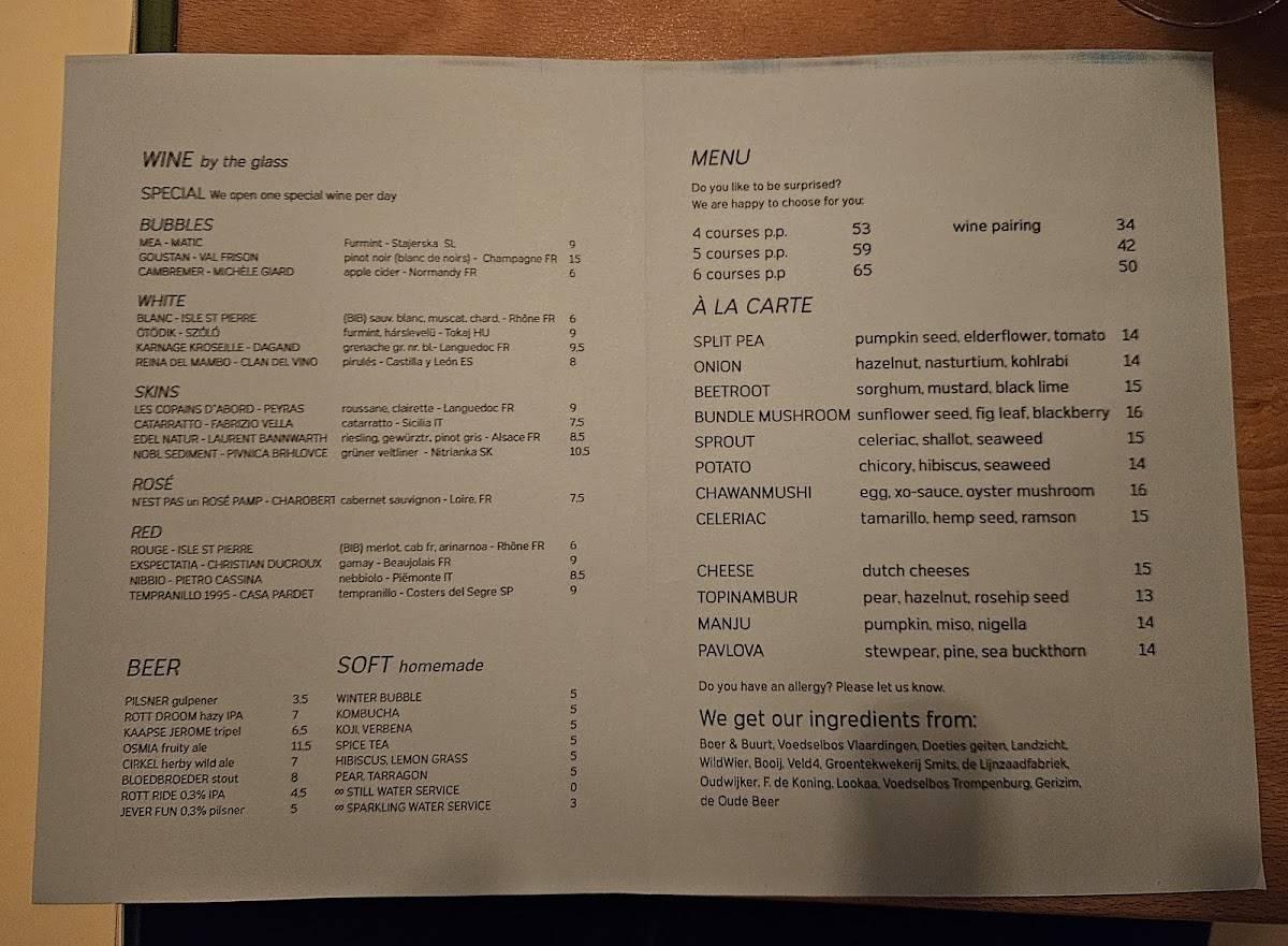 Menu de Restaurant Rotonde