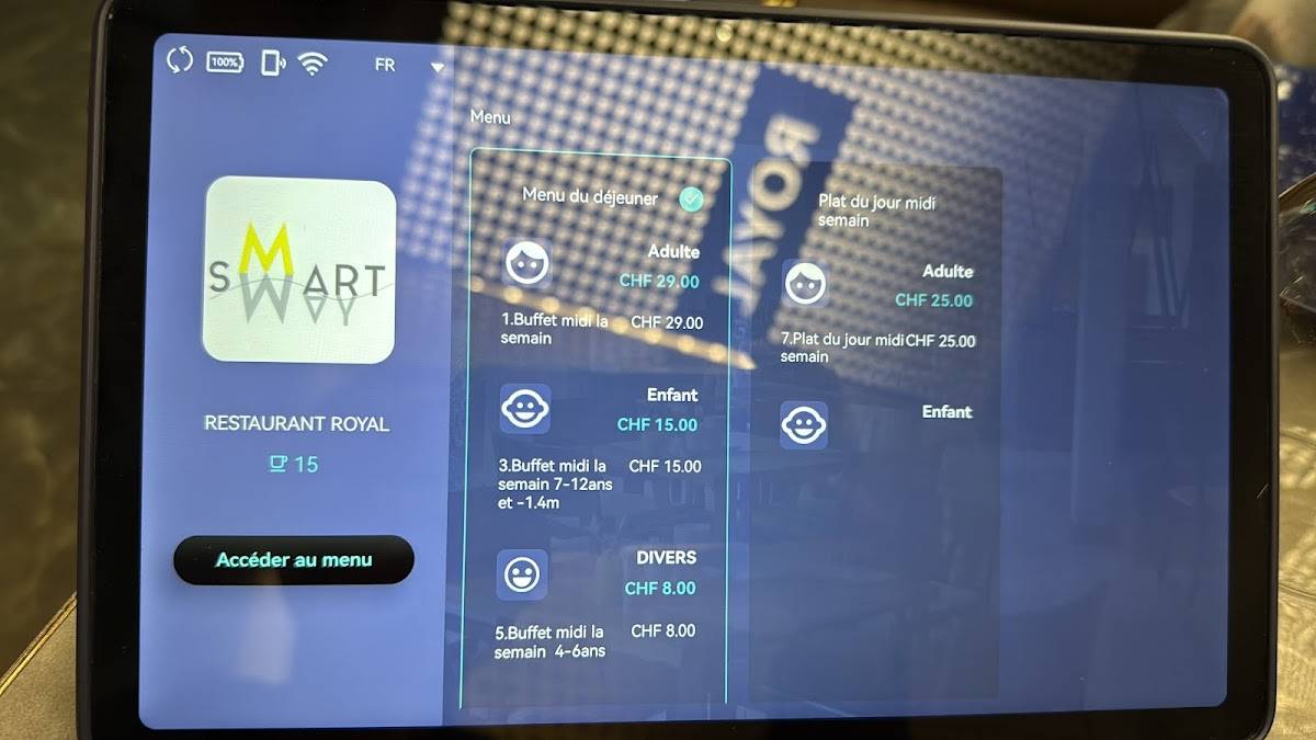 Menu de Restaurant Royal Châtelaine-Vernier