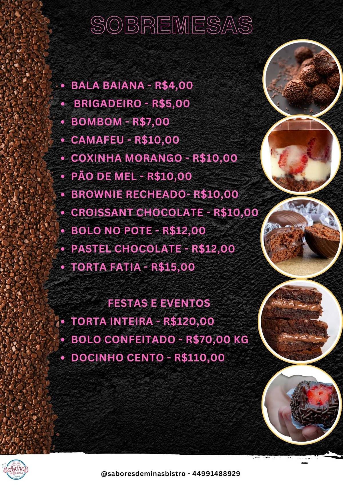 Sabores de Minas Bistrô cardápio